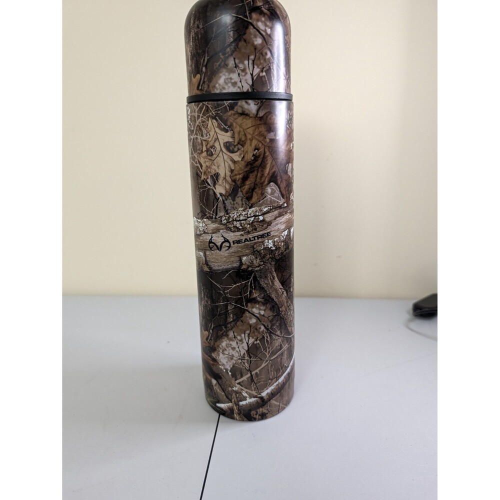 Real Tree Thermos Hot Cold Hunting Outdoors Leaf Camouflage Stainless Steel